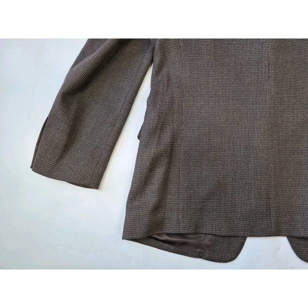 Pronto Uomo Mens Wool Sports Coat 42L Brown Check 2 Button Blazer Italy Style